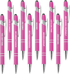 CRME 10pcs Inspirational Retractable Pen Funny School Supplies Pink Pens Black by Unknown