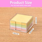 3x3 Inch Acrylic Sticky Note Holder, Crystal Clear Sticky Note Dispenser for Dorm Room Home and Office Acrylic Desk Organizer