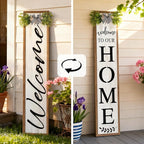 Double-sided Welcome to Our Home Wooden Sign Stand - Image 2