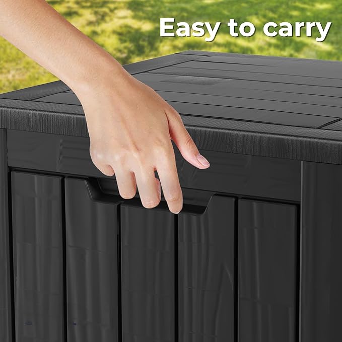 Decksplore 35 Gallon Outdoor Storage Box Waterproof Lockable Resin Deck Box - Image 7