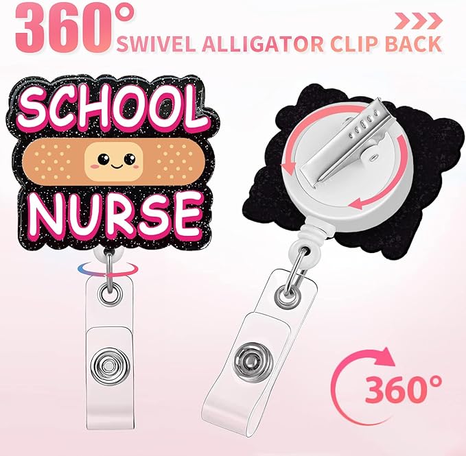 Aoryalps School Nurse Retractable Badge Reel Holder Retractable - Image 4