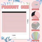 Lincia 6 Pcs 11" x 9.5" Legal Pads College Ruled Notepad Landscape Notebook - Image 2