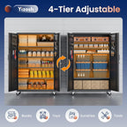 yizosh metal garage storage cabinet with locking doors, package contents