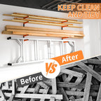 lumber storage rack, wall mount foldable & adjustable on a desk or shelf