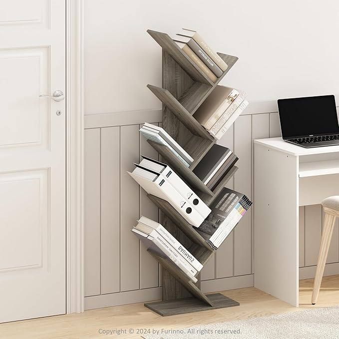 Furinno Tree Book Shelf, 9-Tier Bookshelf, Tree Bookcase - Image 2