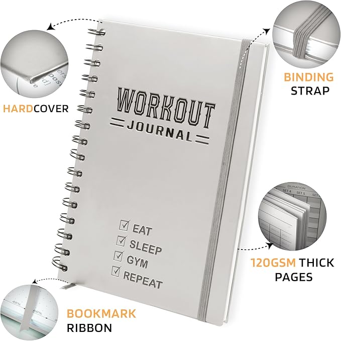 Nextnoid Hardcover Fitness Planner Workout Journal - Image 2