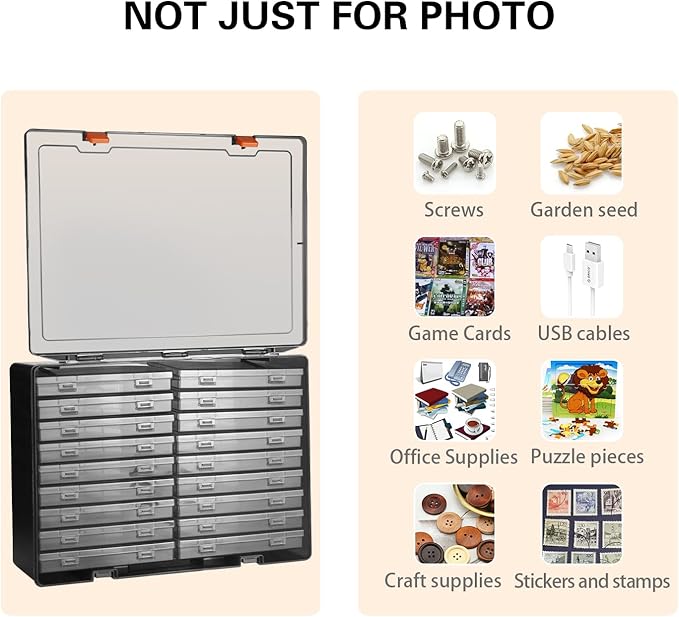 Photo Storage Box 4" x 6", 18 Inner Extra Large Photo Case Large Photo - Image 5