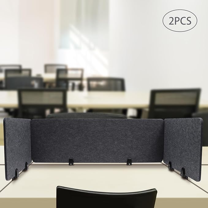Clamp-On Acoustic Desk Divider, Desktop Privacy Panel, Sound Absorbing - Image 5
