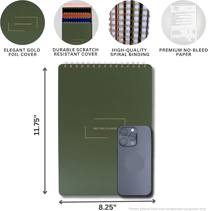 Merely Home | Meeting Notebook for Work | 8.25" x 11.75" | Project Planner | - Image 2