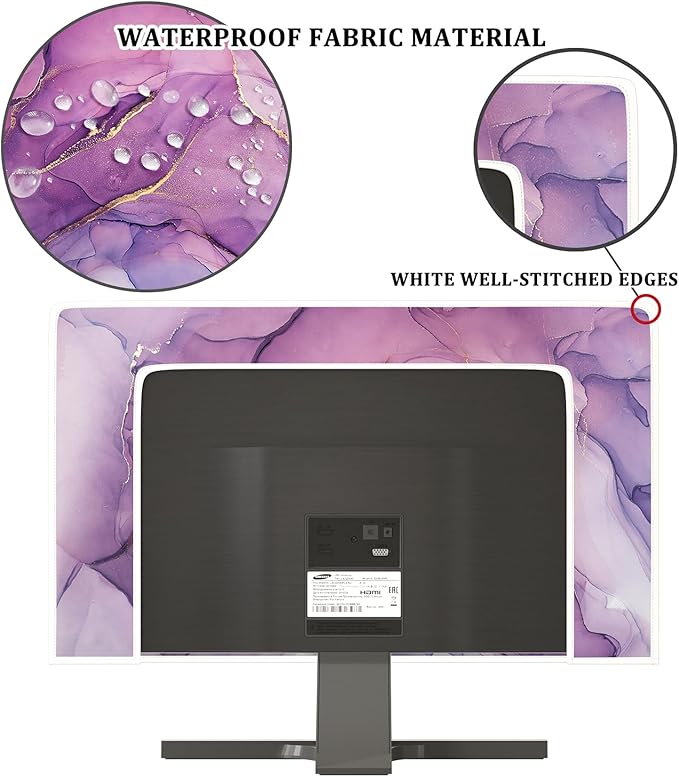 Baocicco Fashion Violet Marble Waterproof TV Dust Cover 58, 60 Inch Anti-Static - Image 3