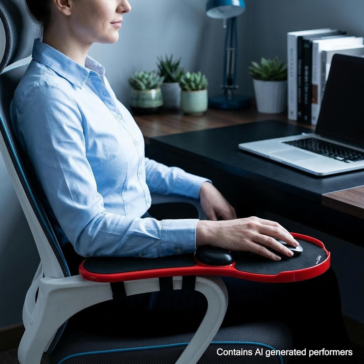 Ergonomic Adjustable Chair Arm Rest Mouse Pad with Wrist Cushion,Mouse Extens...