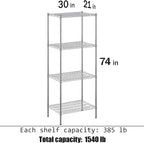 Regal Altair 21" Deep x 30" Wide x 74" Height Wire Shelving Kit | 4-Tier | NSF - Image 3