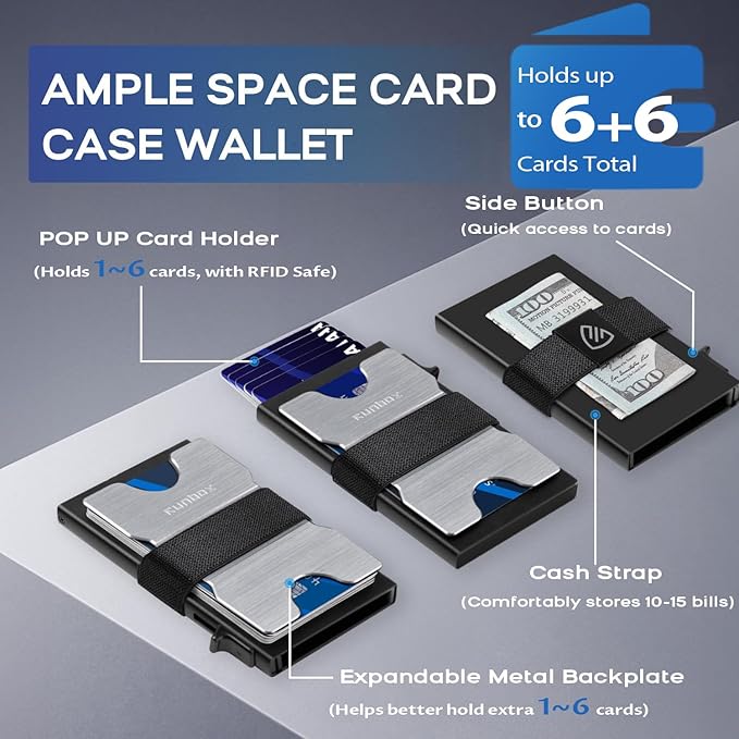 RUNBOX Slim Card Holder Wallet for Men, Minimalist RFID Blocking Wallet - Image 2
