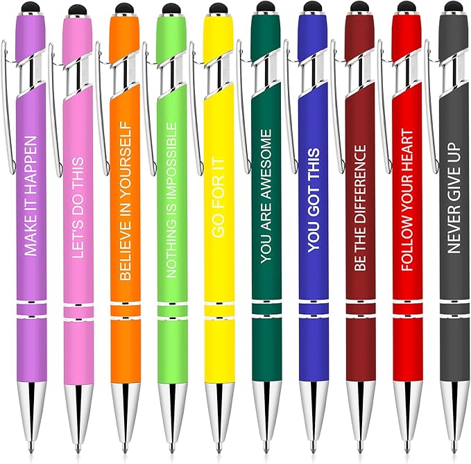 Greengines 10 Pcs Inspirational Pens Bulk, Motivational Ballpoint Pen - Image 8