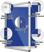 Mifuro 26"x20" Enclosed Bulletin Board, Lockable Weather-Resistant Aluminum - Image 3
