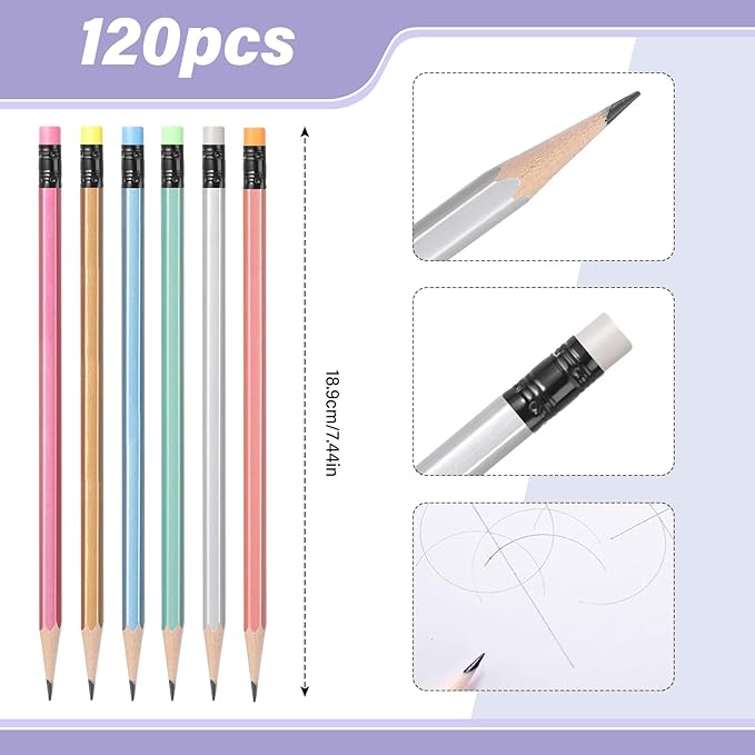 TecUnite 120 Pcs #2 HB Pencils - Image 2