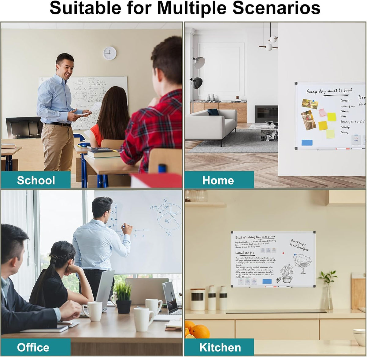 OLIXIS 30" x 40" Magnetic White Board, Dry Erase Board for Wall, Wh...