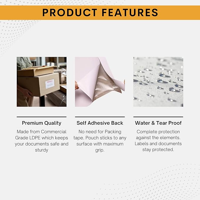 2000 Pack 6"x9" Shipping Label Sleeves – Clear Self-Adhesive Packing Slip - Image 3