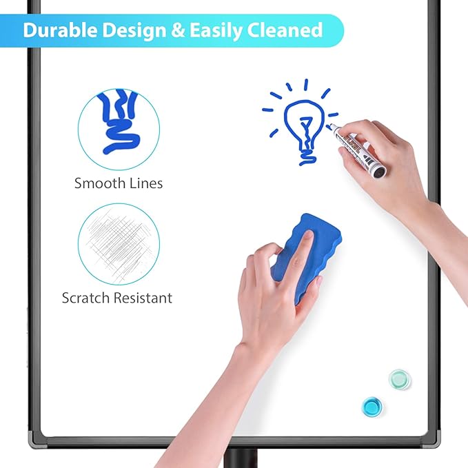 maxtek Mobile Dry Erase Board – 40x28 inches Magnetic Portable Whiteboard Stand - Image 5