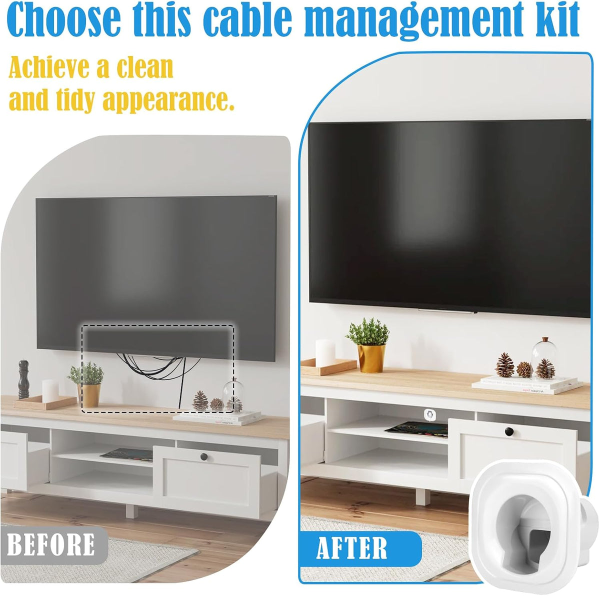 in Wall Cable Management Kit for Wall Mounted TV, Professional TV Cord Hider ...