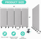 Soundproof Room Divider W/Wheels, 66in Office Dividers - Image 7