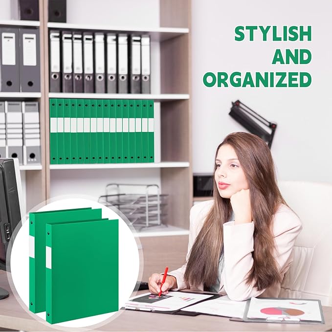 Henoyso 36 Pcs 3 Ring Binder 0.5 Inch Round Fits Letter Size 8.5'' x 11'' Paper - Image 6