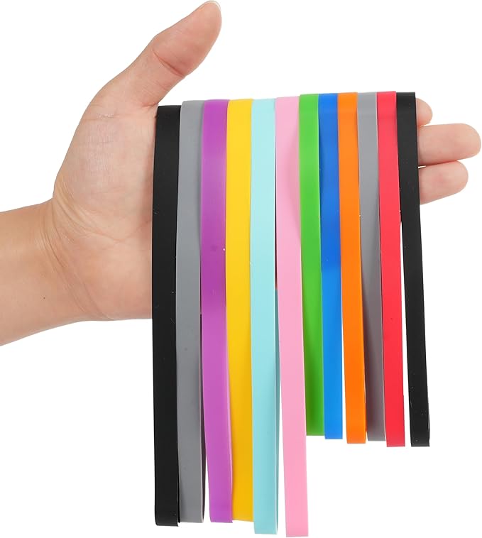 Rubber Bands Silicone 8 inch and 6.3 inch 12 Pcs Mixed size Large Elastic Bands - Image 3