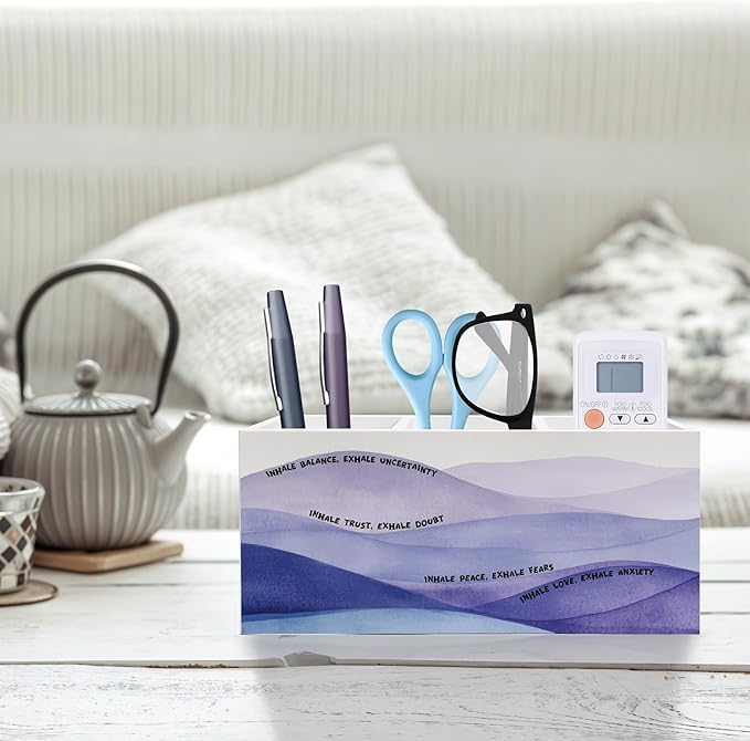 Exqcom Inhale Exhale Meditation Mental Health Pen Pencil Holder, Therapy Office - Image 2
