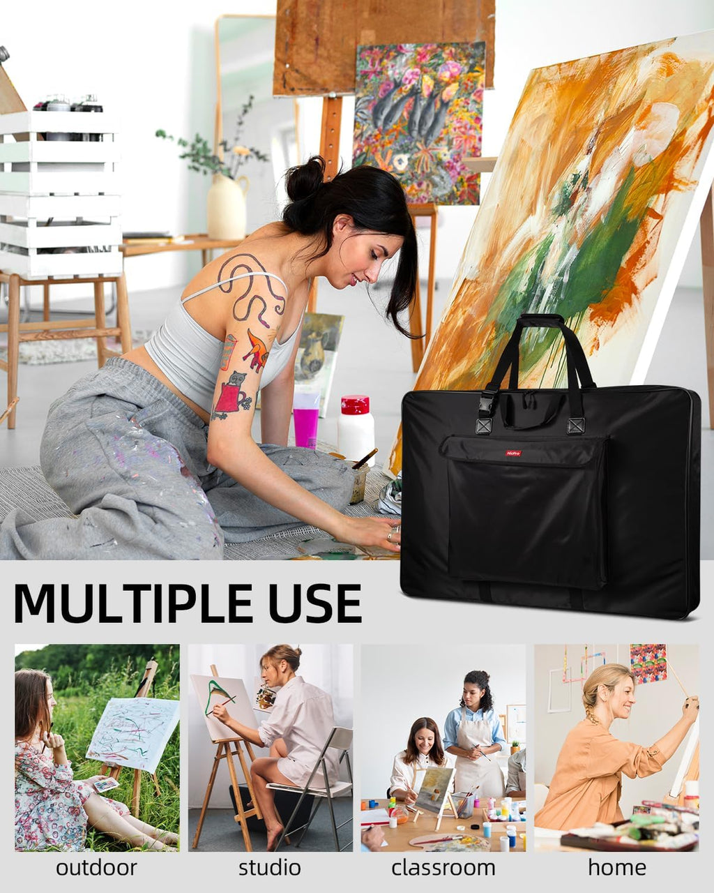 nicpro large art portfolio bag 35 x 43 on a desk or shelf