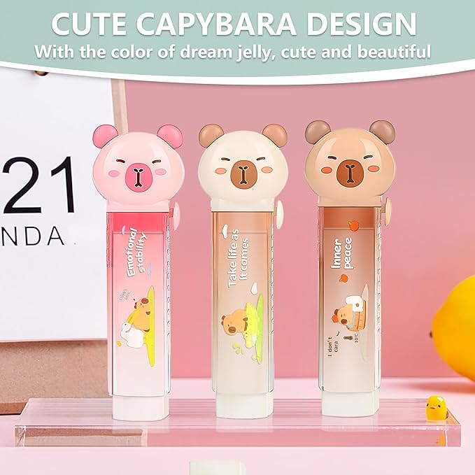 6Pcs Capybara Cute Stationery Set, Kawaii School Supplies, Including 3 Pencil - Image 3