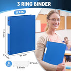 Henoyso 8 Pcs 3 Ring Binder 0.5 Inch Round Fits Letter Size 8.5'' x 11'' Paper - Image 3