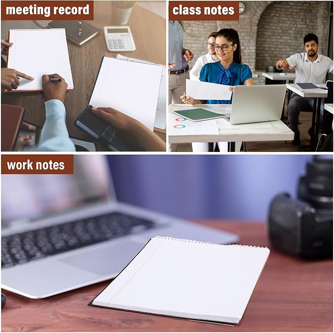Maitys 6 Pcs Legal Pad Steno Spiral Notebook 8.5" x 11" Top Bound Spiral Pads - Image 6