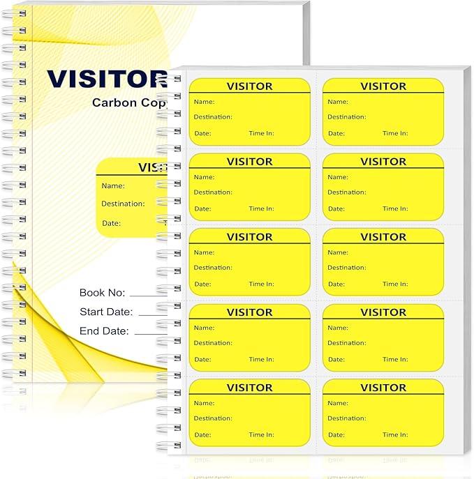 300 Visitor Badges Stickers Visitor Log Book by Unknown