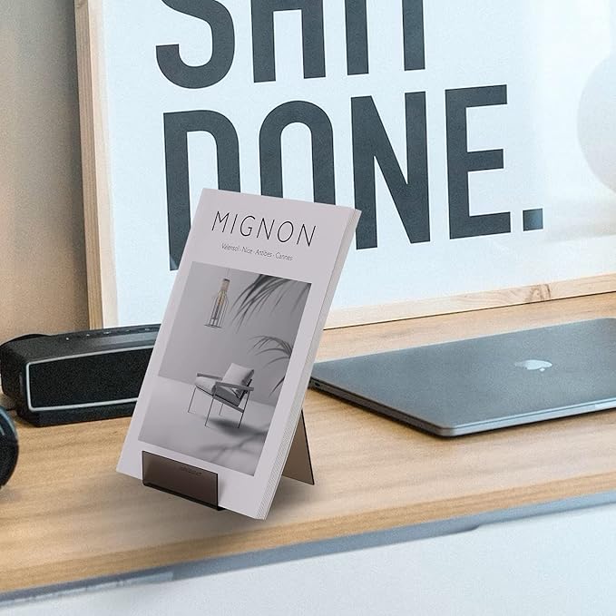 ZOEY Acrylic Book Stand with Ledge Black Display Easels Plate - Image 4