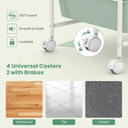 LDAILY 12 Drawer Rolling Storage Cart, Rolling Cart - Image 5
