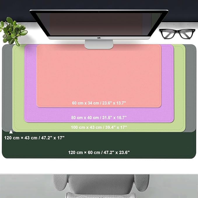 Large Desk Pad 47.2" x 17", Leather Desk Mat Protector, Non-Slip PU Leather - Image 4