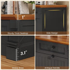 sedeta 4 drawers file cabinet, 33" farmhouse filing, front angle view