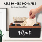 100% Real Wood Mail Organizer for Countertop, Dual-Sided Mail Script Design - Image 7