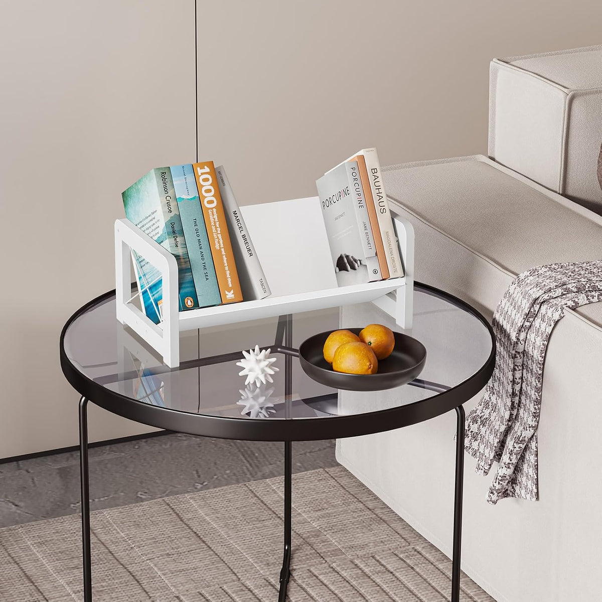 ELITEROO Mini Bookshelf for Desk, Desktop Bookcase, Single Cookbook Shelf, Ta...