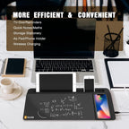 selead desktop glass whiteboard with wireless charger and, close-up detail