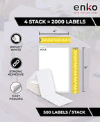 enKo Products - 4" x 6" Fanfold Direct Thermal Labels - White Shipping Labels - Image 2