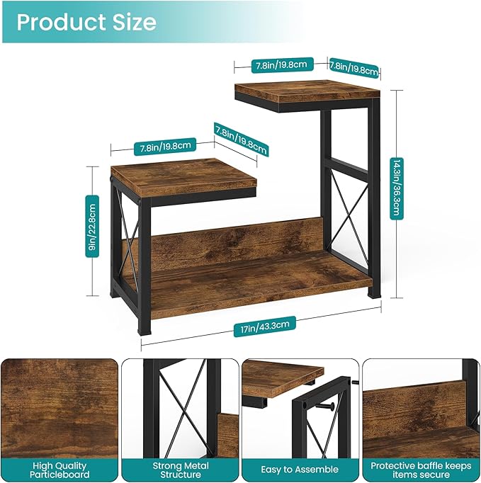 ELITEROO Desktop Shelf Organizer, 3 Tier Office Shelves, Wood Desk Organizers - Image 3