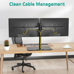 wali free standing dual monitor stand, height adjustable showing dimensions