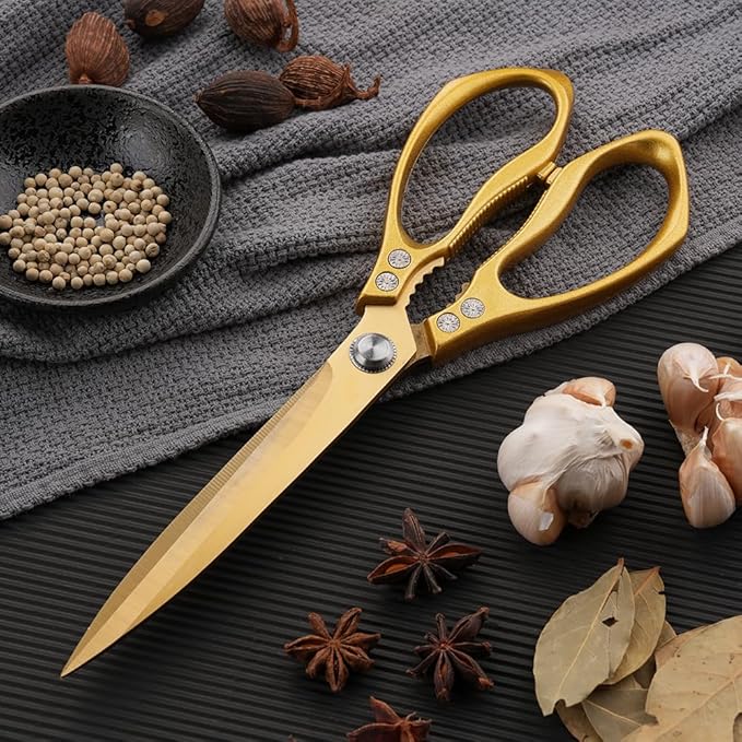 Large Ribbon Cutting Scissors, Heavy duty gold stainless steel scissors - Image 3