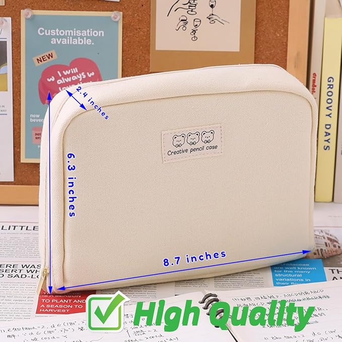 Fcteap Pencil Case Pouch Box Cute Kawaii Large Capacity Aesthetic Zipper Pen - Image 7