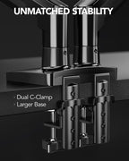 HUANUO Dual Monitor Stand, Fully Adjustable Gaming Monitor Desk Mount - Image 4