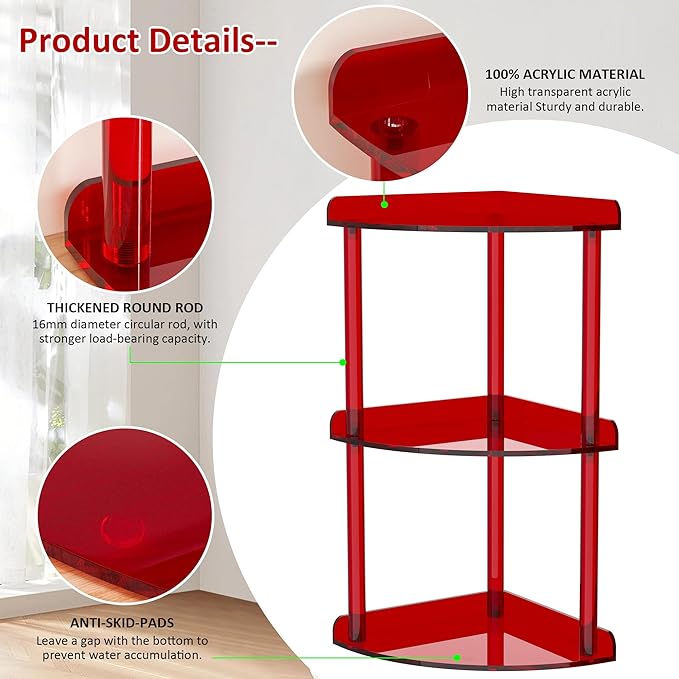 Sezanrpt 3 Tier Countertop Corner Organizer Shelf 7x7x15.7 Inch, Vanity Storage - Image 4