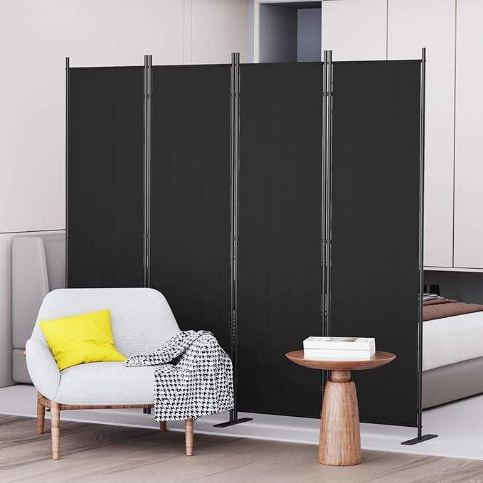 C-Hopetree 4 Panels Room Divider, 6 Ft Tall Indoor Folding Privacy Screen by C-Hopetree