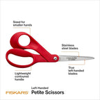 Fiskars Petite Left Handed Scissors, Crafting and Sewing Stainless Steel - Image 2
