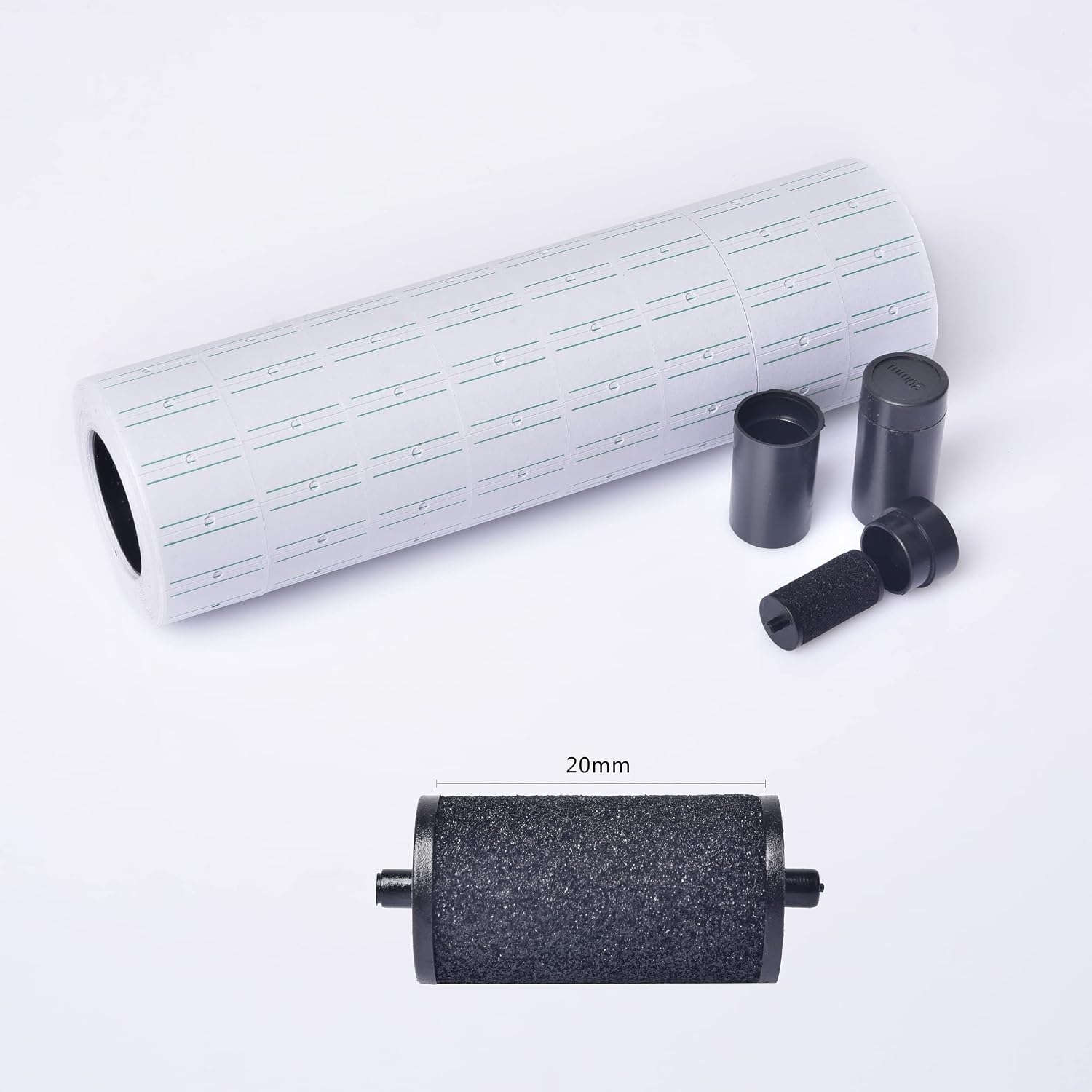 Price Gun Labels for GILLRAJ GX-7700 & MX-5500 - Unique Green-Margined Blank White Pricing Labels 10 Rolls 5000pcs + 2 Ink Cartridges